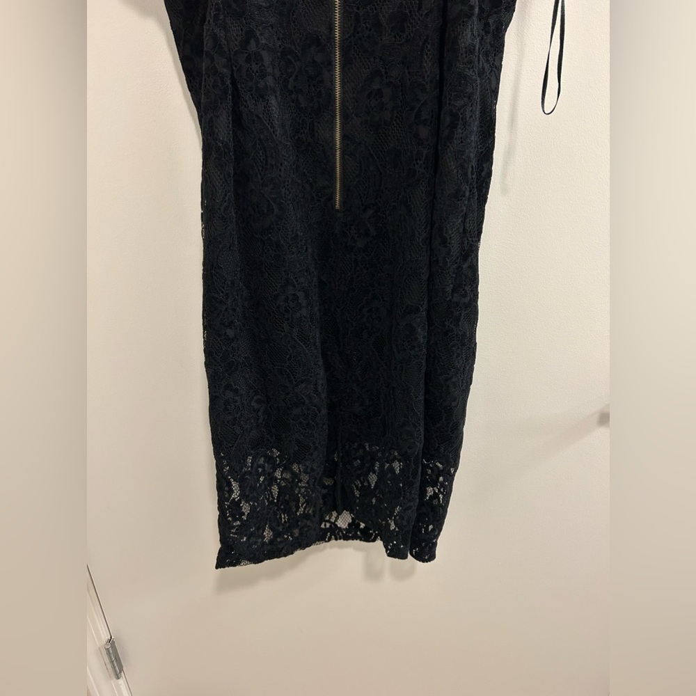 NWOT Bardot Black Lace Zip Up Midi Dress - Picture 8 of 9
